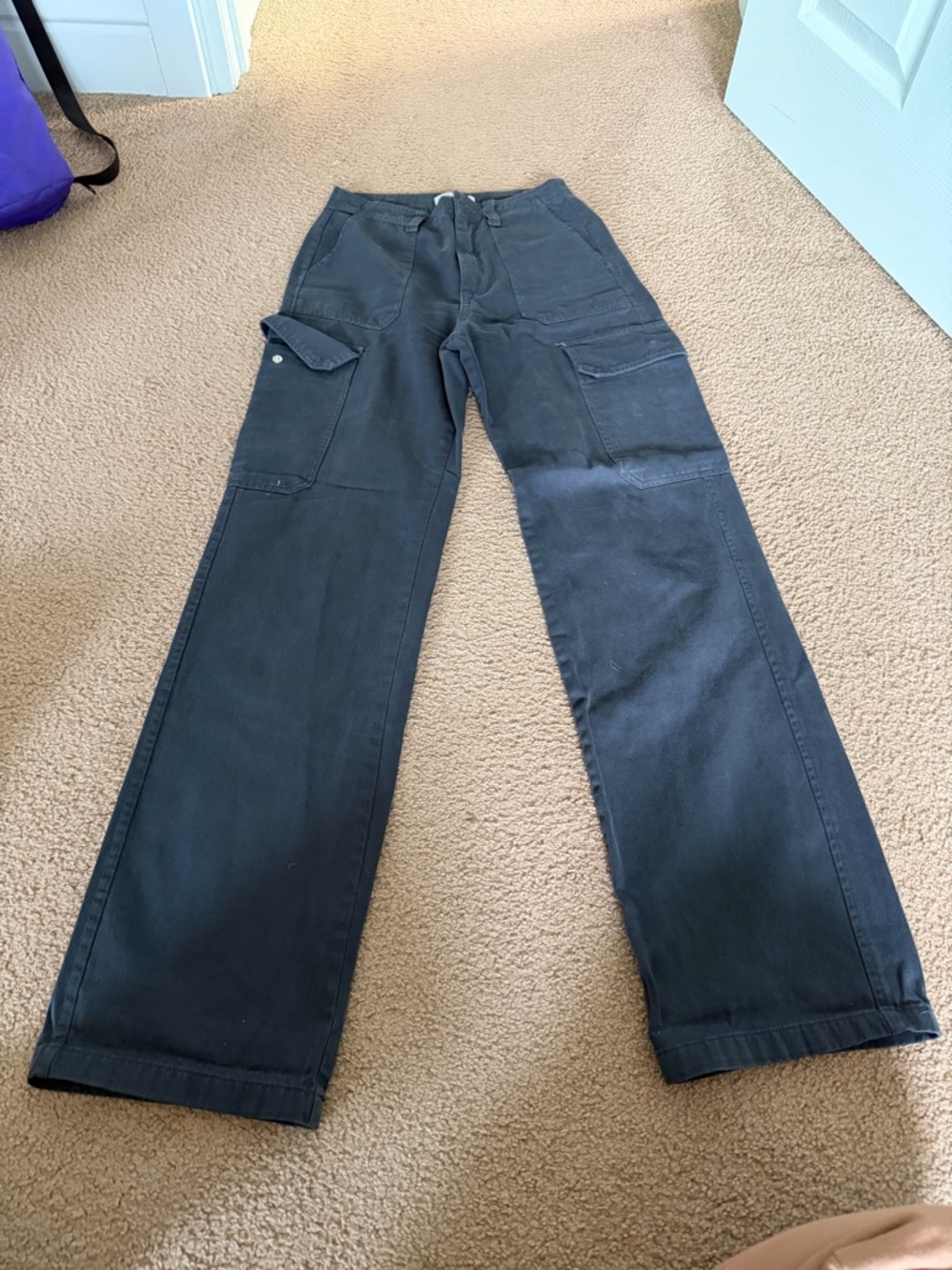 Zara Gray Utility Pants with Belt Loops